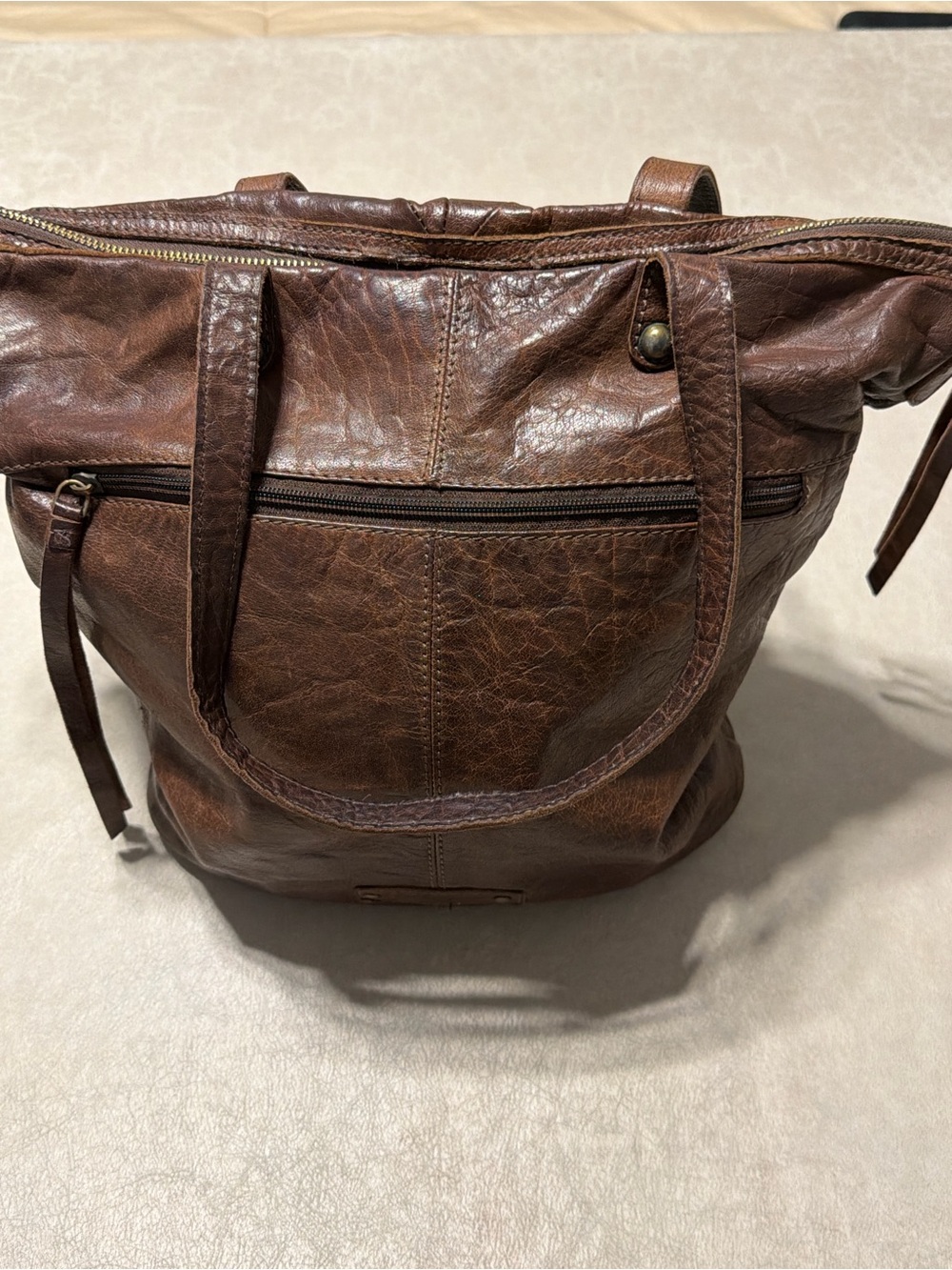 Lucky Brand Genuine Patchwork Leather Brown Shoulder Bag